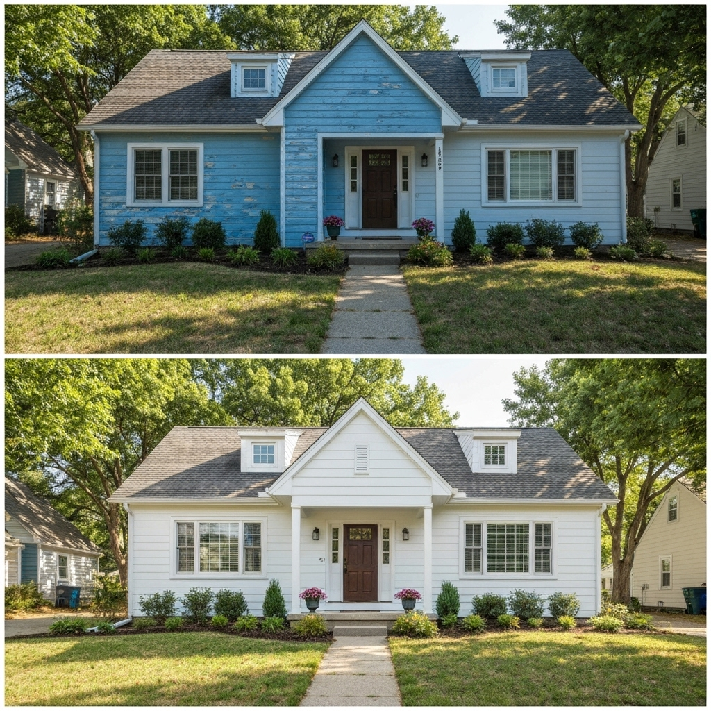 Professional house painting transformation